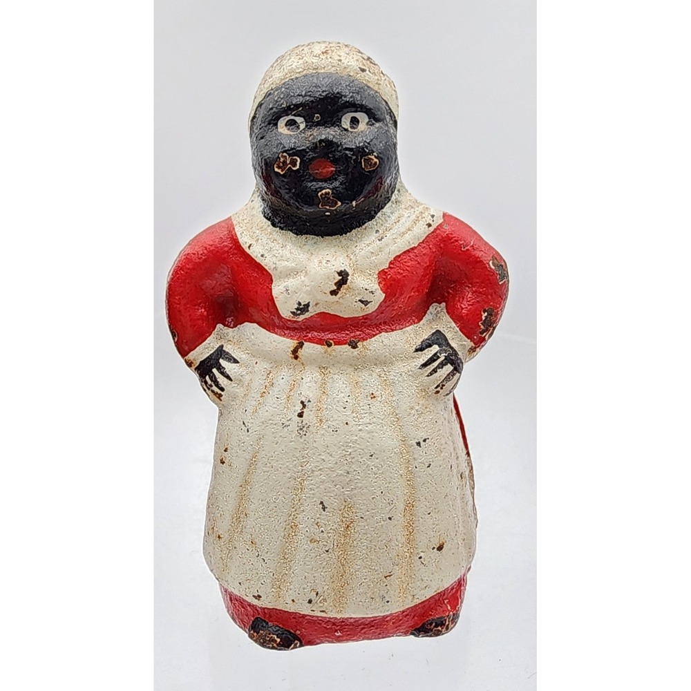Vintage Americana Cast Iron Coin Banks & Sewing Thimble Red White Mississippi - Picture 3 of 12